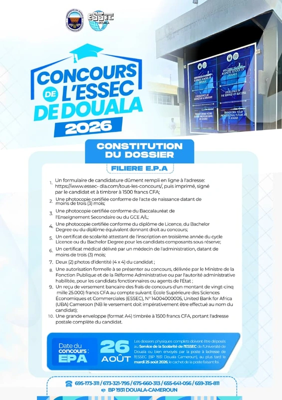concours ESSEC de Douala 2026