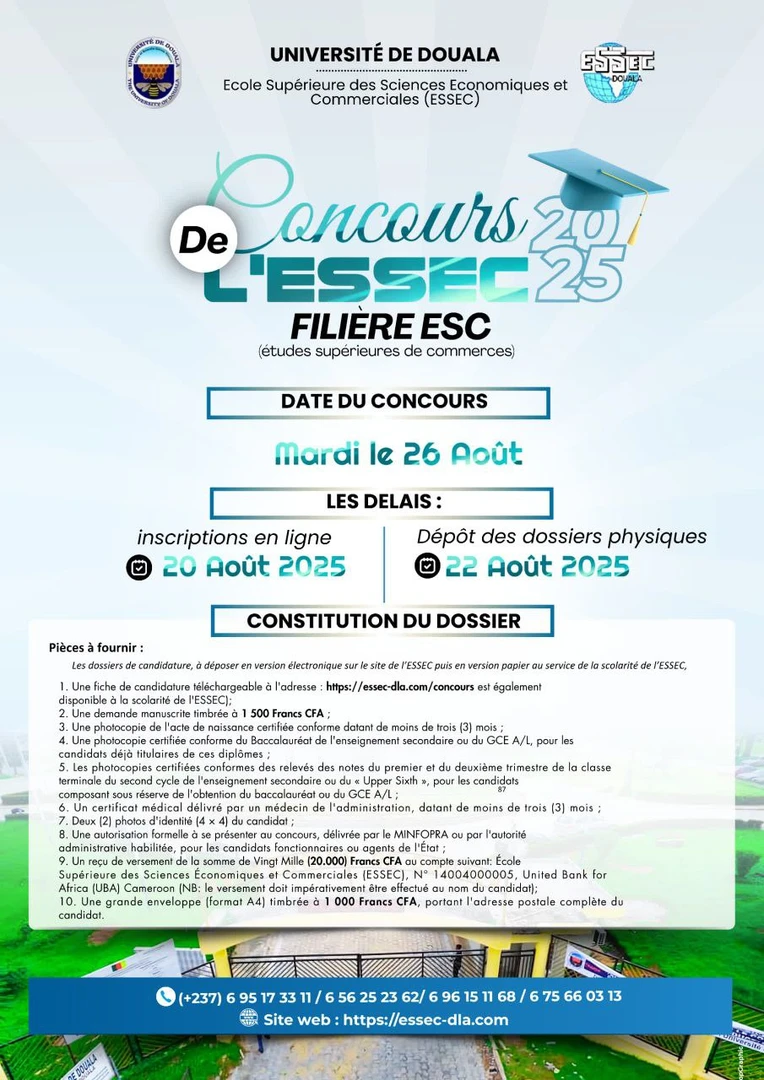 concours ESSEC de Douala 2025